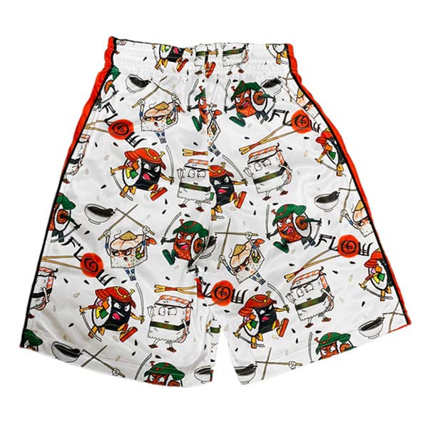 Flow Society Samurai Sushi Boys Lacrosse Shorts | Boys LAX Shorts | Lacrosse Shorts for Boys | Kids Athletic Shorts for Boys