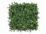 Vegetation Grob Hedera/Efeu Kunsthecke – 50x50cm - 4 Stück – Künstliche Hecke mit Blickdichter Rückseite – Kunsthecke mit Hohe Dichte, Efeu Kunsthecke für den Innen- und Außenbereich, Efeuhecke