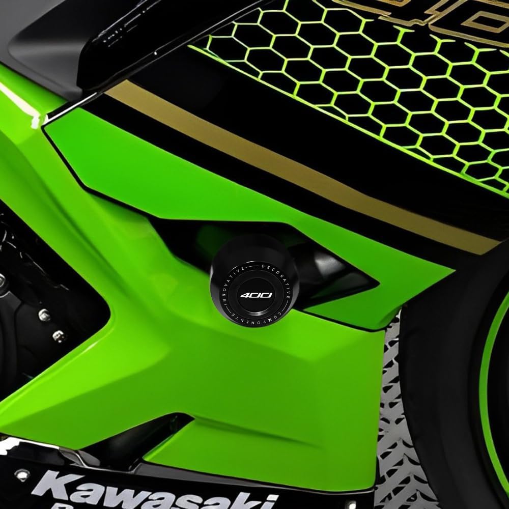 Motorcycle Frame Sliders Crash Bar Protector Compatible with Ninja 400 2018 2019 2020 2021 2022 2023 2024 | No Cut Kits Engine Fairing Guard Falling Protection EX400 Accessories (Black)