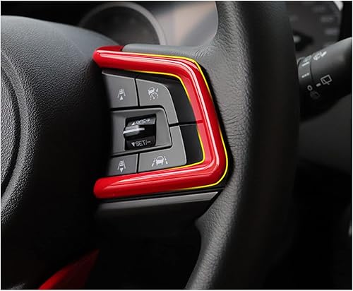 Miniatura 5 de KEALAS 4 piezas ABS rojo marco de volante para Subaru Forester Ascent SUV 2019-2023, para Impreza 2017-2023, para LegacyOutback 2018-2023, para