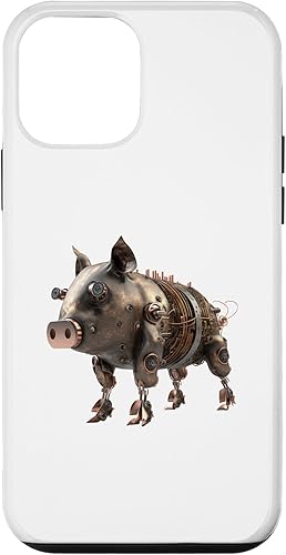 iPhone 12 mini cerdo steampunk vintage divertido amante cerdo dueño granjero cerdo caso