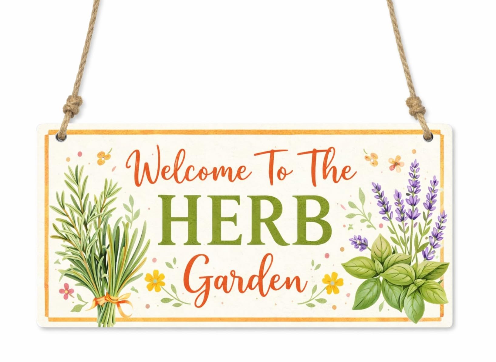 1x Welcome To The Herb Garden Metal Hanging Sign/Plaque Gift Novelty cpt6