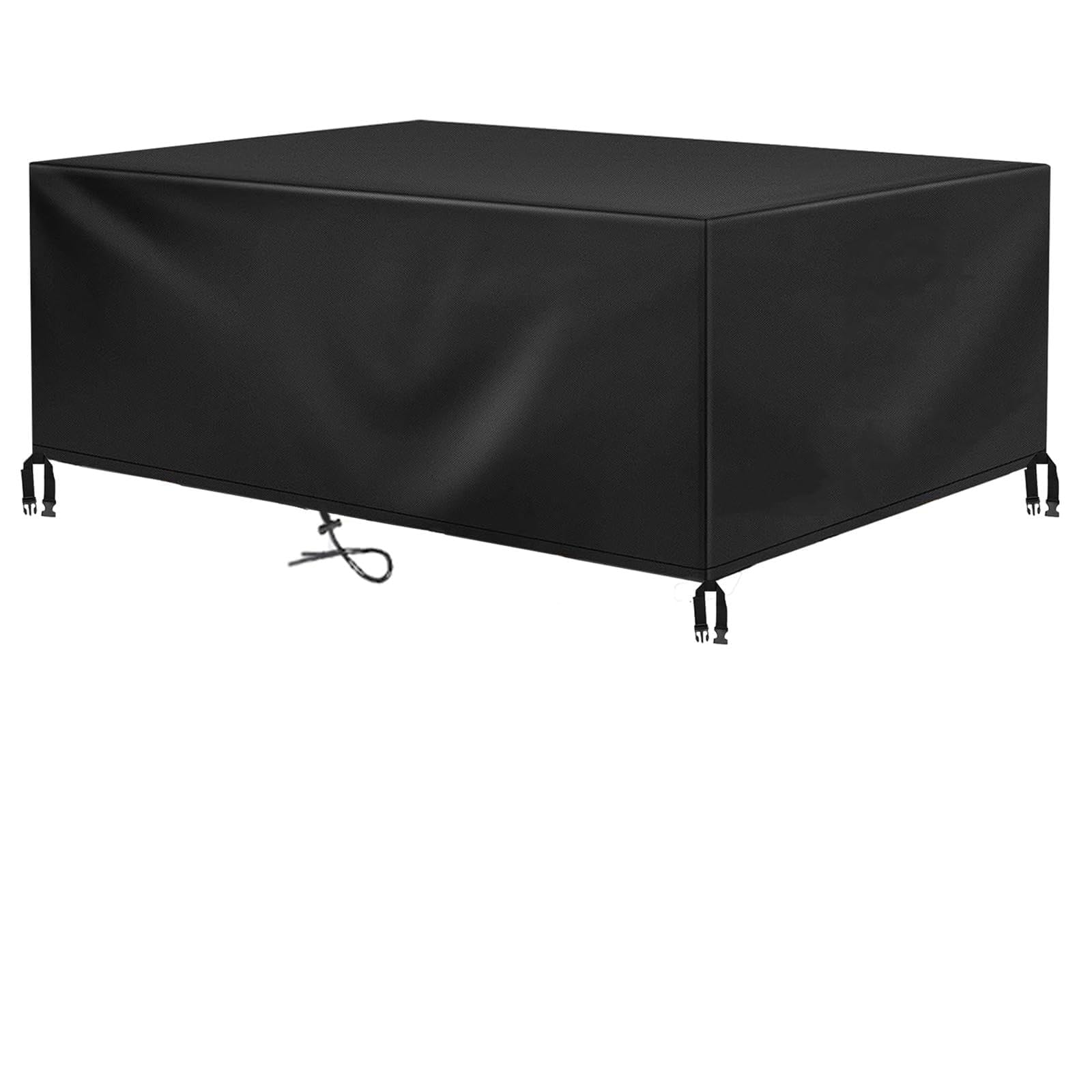 HNKDKJ Pokrowce na meble ogrodowe na zewnątrz, 245 cm dł. x 190 cm szer. x 90 cm wys. 420D Oxford wytrzymały pokrowiec na stół zewnętrzny, wysoka wysokość drążka na stół i krzesła zestaw pokrowców na