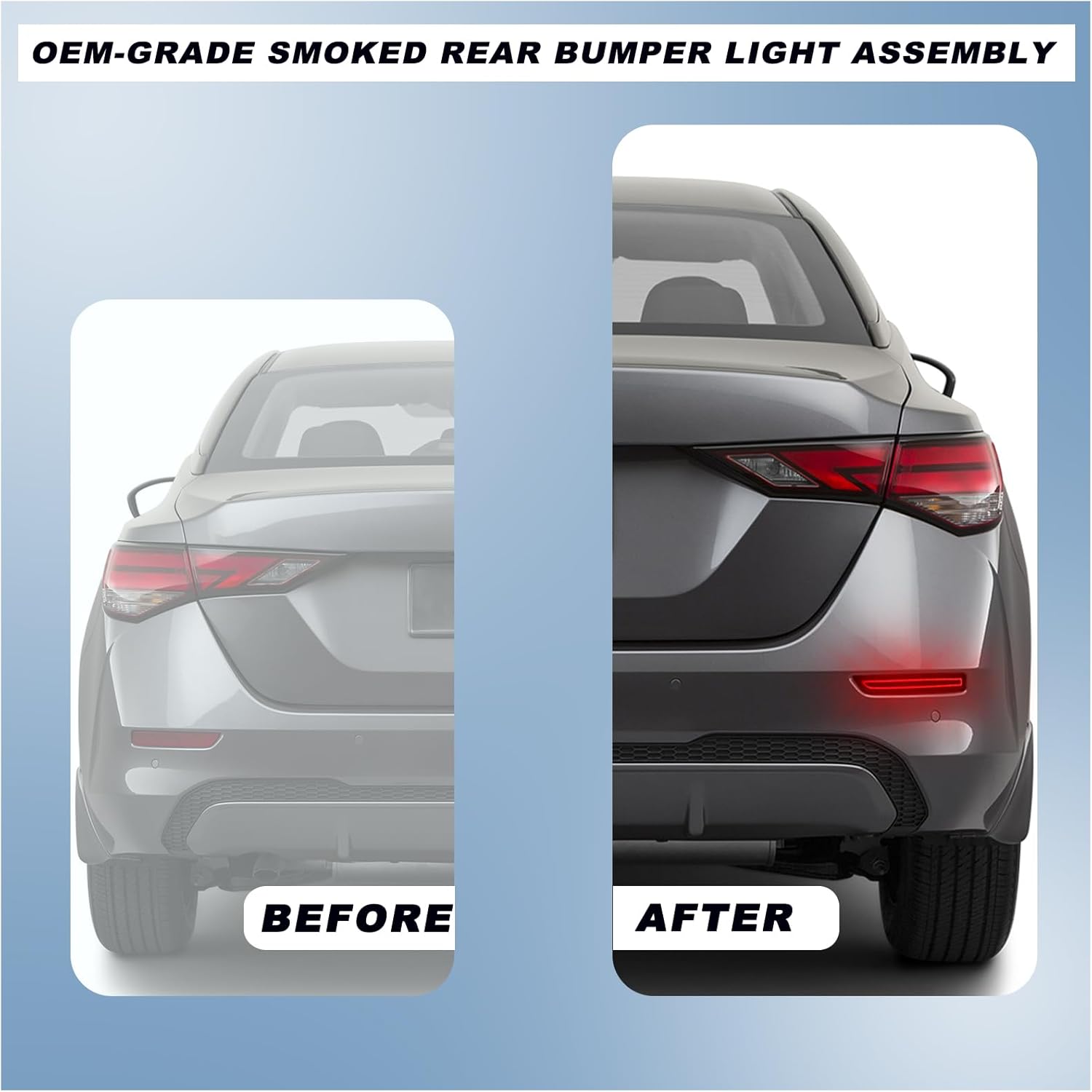 Smoked Rear Bumper Reflectors Lights Fog Brake & Tail Lamps Kit For 2015-2022 Nissan Murano | For Nissan Sentra | For Nissan Armada | For Nissan Leaf OEM Rear Bumper Reflectors Replacement