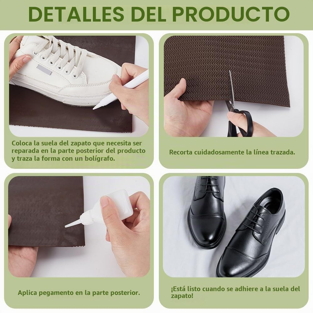 1 pieza de goma para zapatos de 3 mm de grosor, almohadillas de reparación de talones antideslizantes para reparación de zapatos, material del suelo, patrón ondulado, suelas de repuesto para
