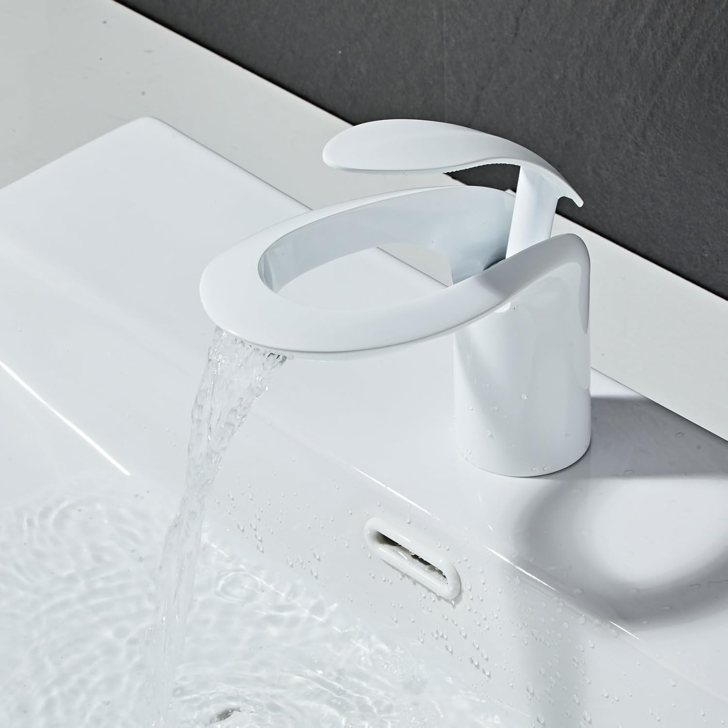 Rubinetto Bagno Bianco Rubinetto Lavabo Bagno Cascata Miscelatore Rubinetto per Lavabo Bagno