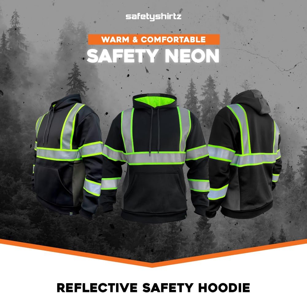 SafetyShirtz Men's SS360 Basic Type-O and Enhanced Visibility Reflective Safety Hoodie - Image 5