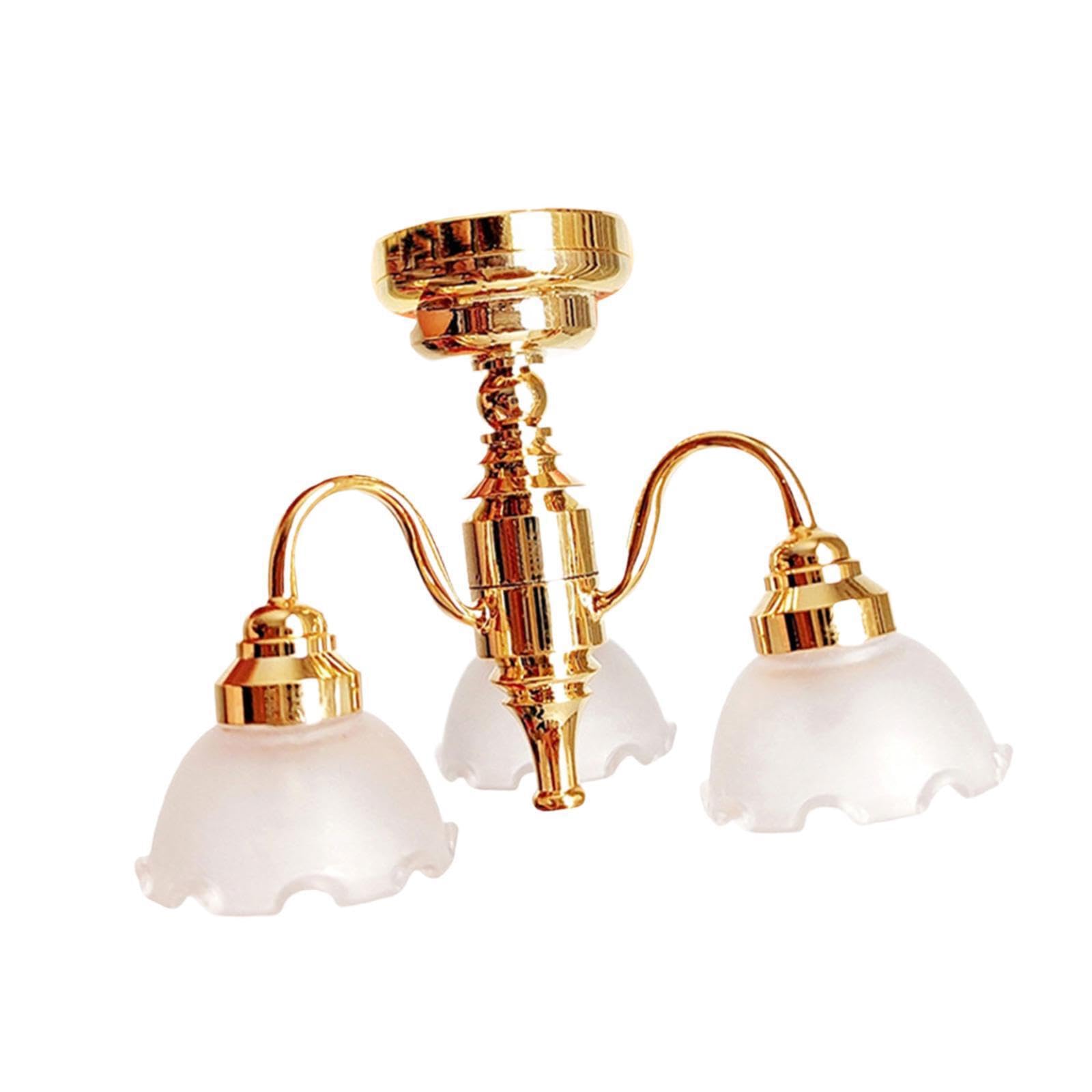 Lampadario per casa delle bambole, fatto a mano, materiale per scenografie, camera da letto, soggiorno, sala da pranzo, materiale per oggetti di scena fotografici. Il , Stile A
