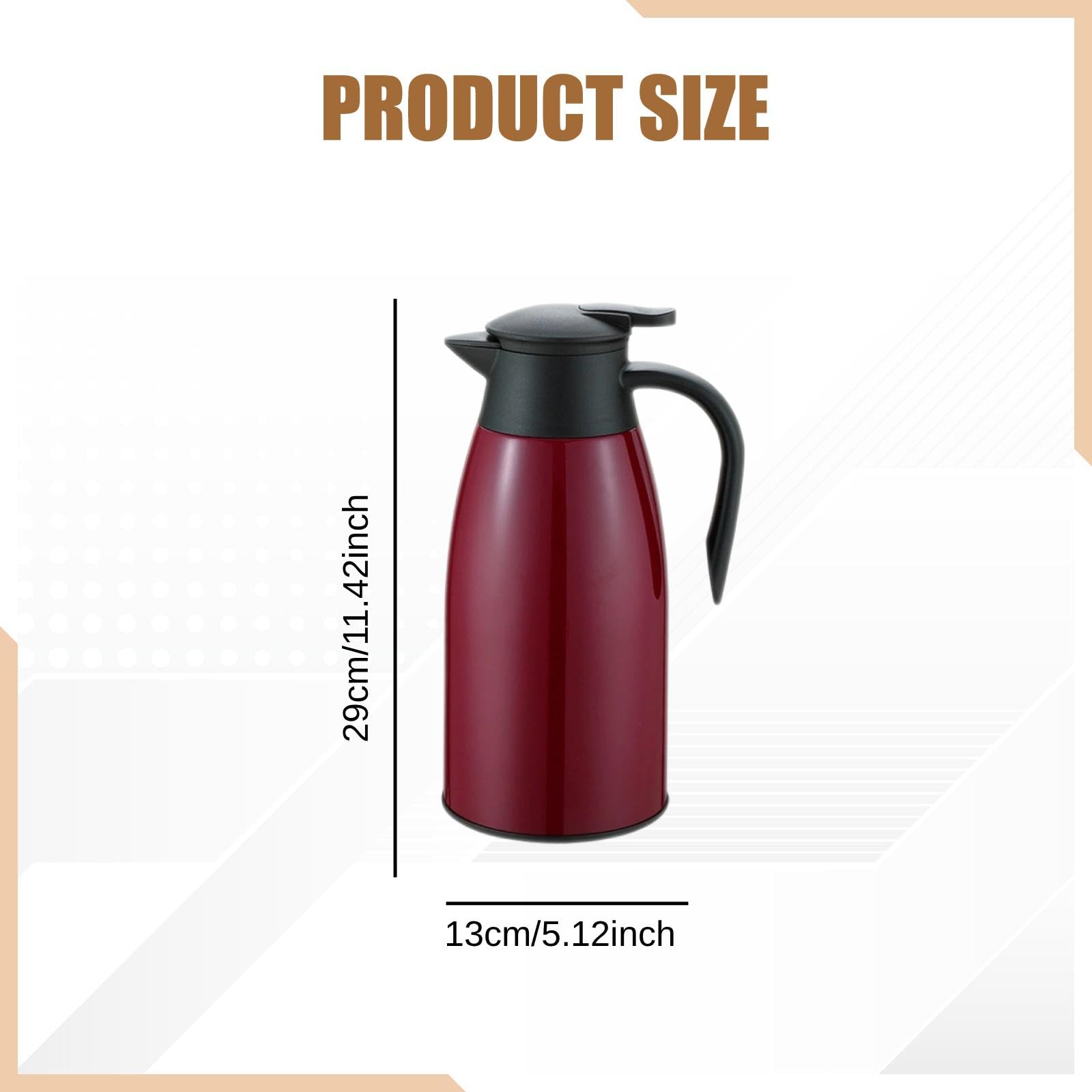 Sharplace Caraffa Termica per caffè, bollitore sottovuoto con beccuccio, Dispenser per Bevande, bollitore Portatile per tè e caffè, Ideale per casa, Feste e, Chiaretto