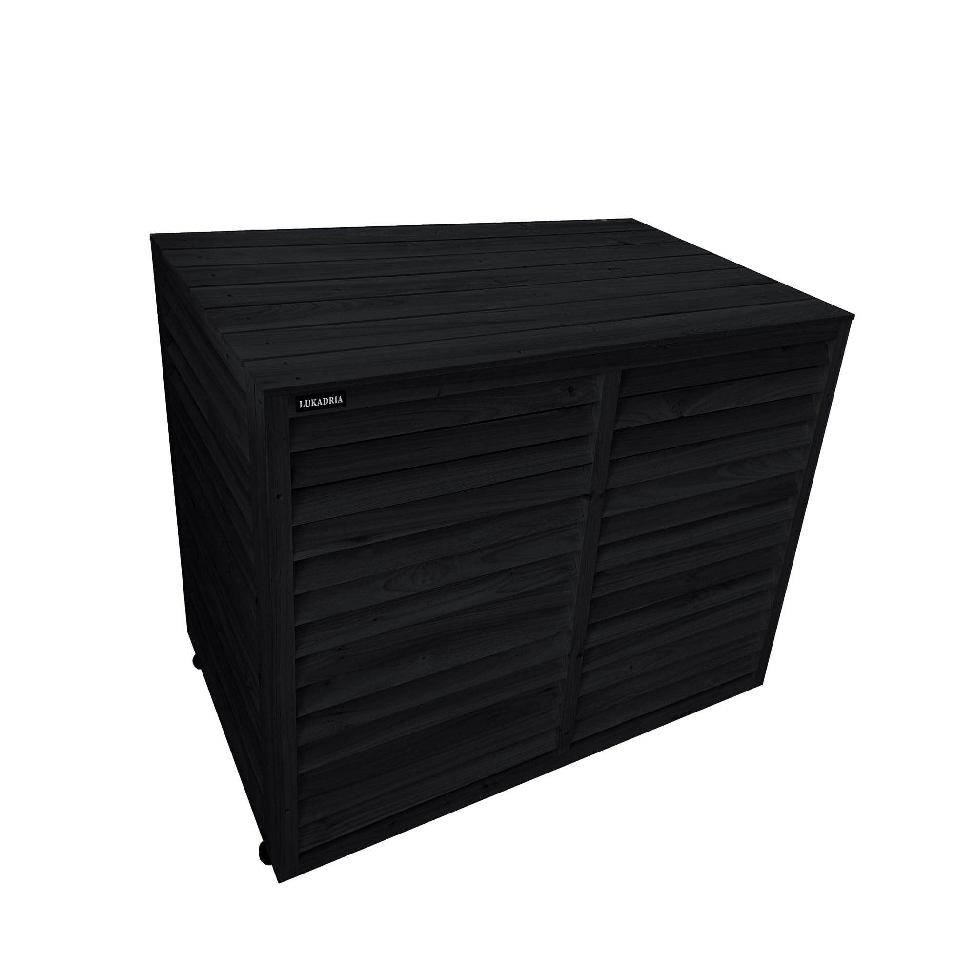 Revêtement brise-vue en bois pour appareils extérieurs, climatisation ou pompe à chaleur (anthracite)