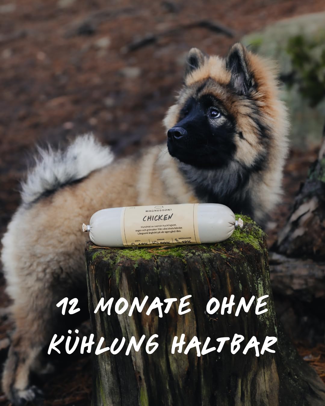 Magnussons Comida húmeda para perros de pollo 12 x 650 g monoproteína pienso completo cocido al vapor