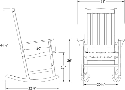 Miniatura 2 de Cambridge Casual Bentley - Mecedora de madera maciza para muebles de patio, color rojo