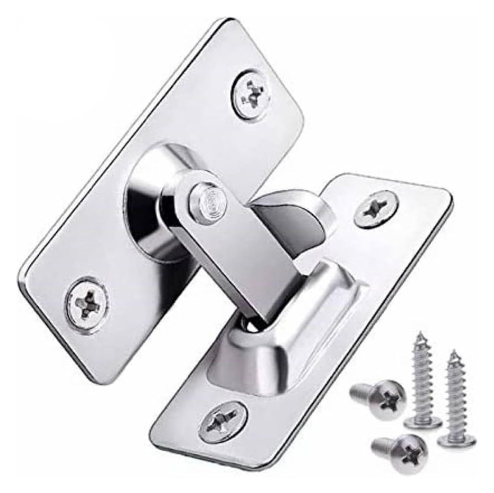Naqzrxpml Silver Sliding Door Bolt 2 Pcs 90 Degree Stainless Steel Hasp Latch Right Angle Hook Multicolor(Silver)