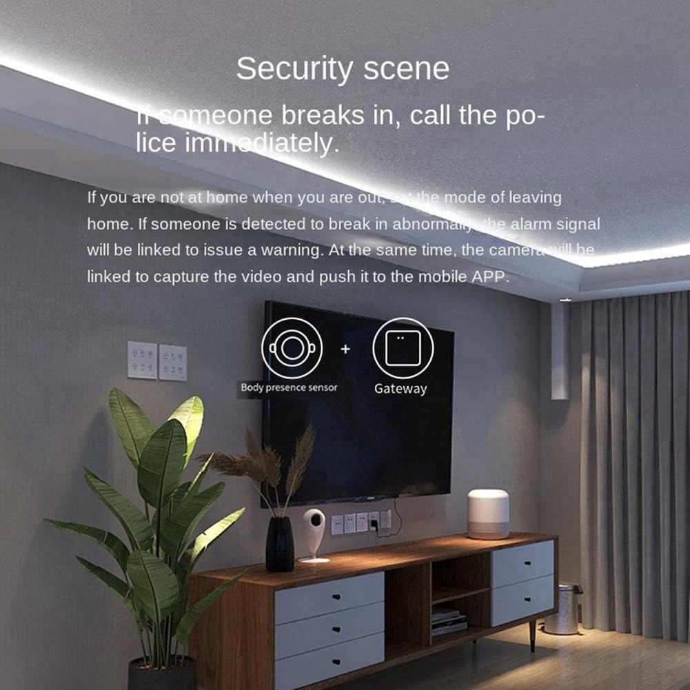 Sensor de Presencia Inteligente WiFi Sensor de Movimiento Humano con DeteccióN de Radar de Microondas de Luminancia para Inteligente en el Hogar