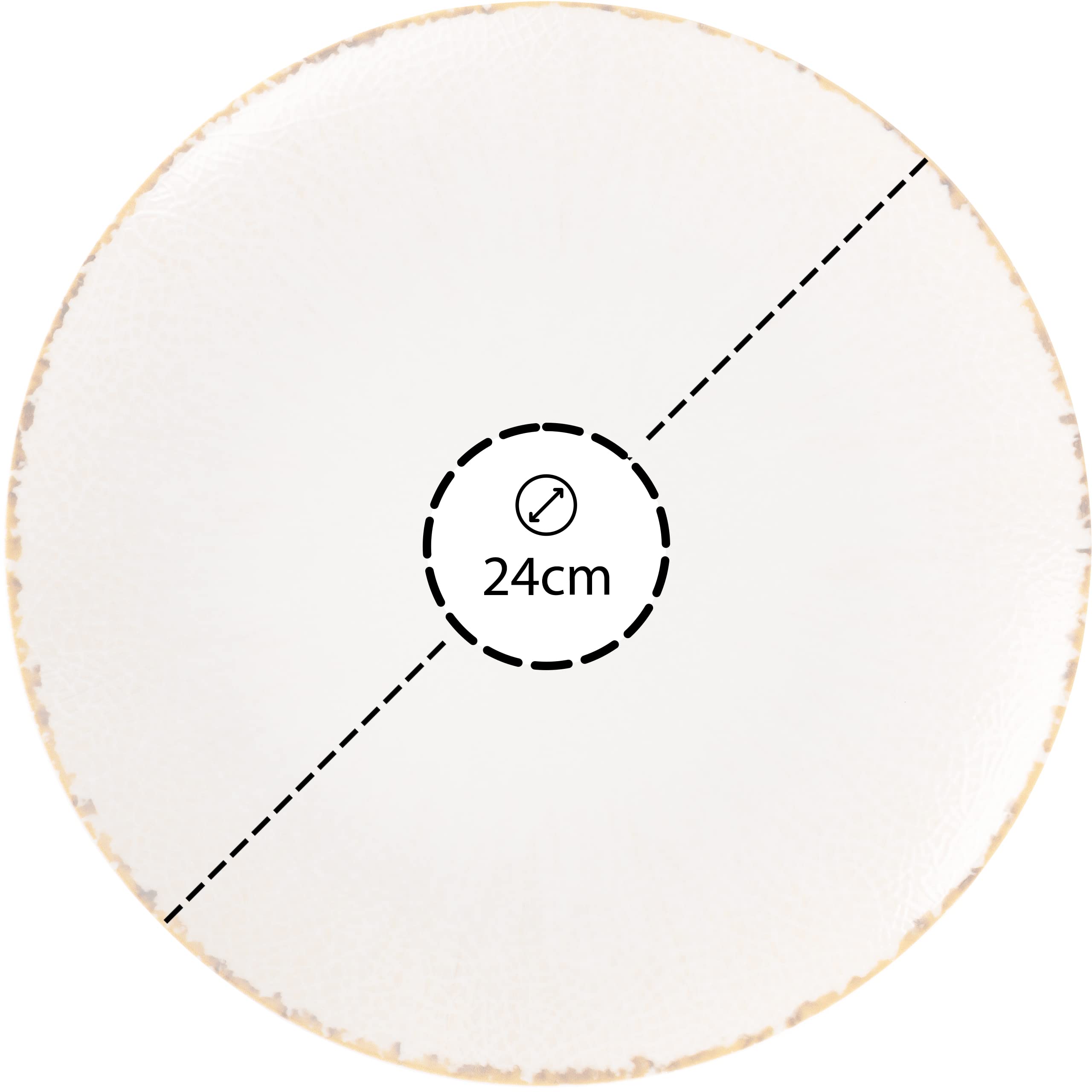 Hazel & Bos Juntos - Juego de platos (6 unidades, porcelana, 24 cm, artesanal, para postres y desayunos)
