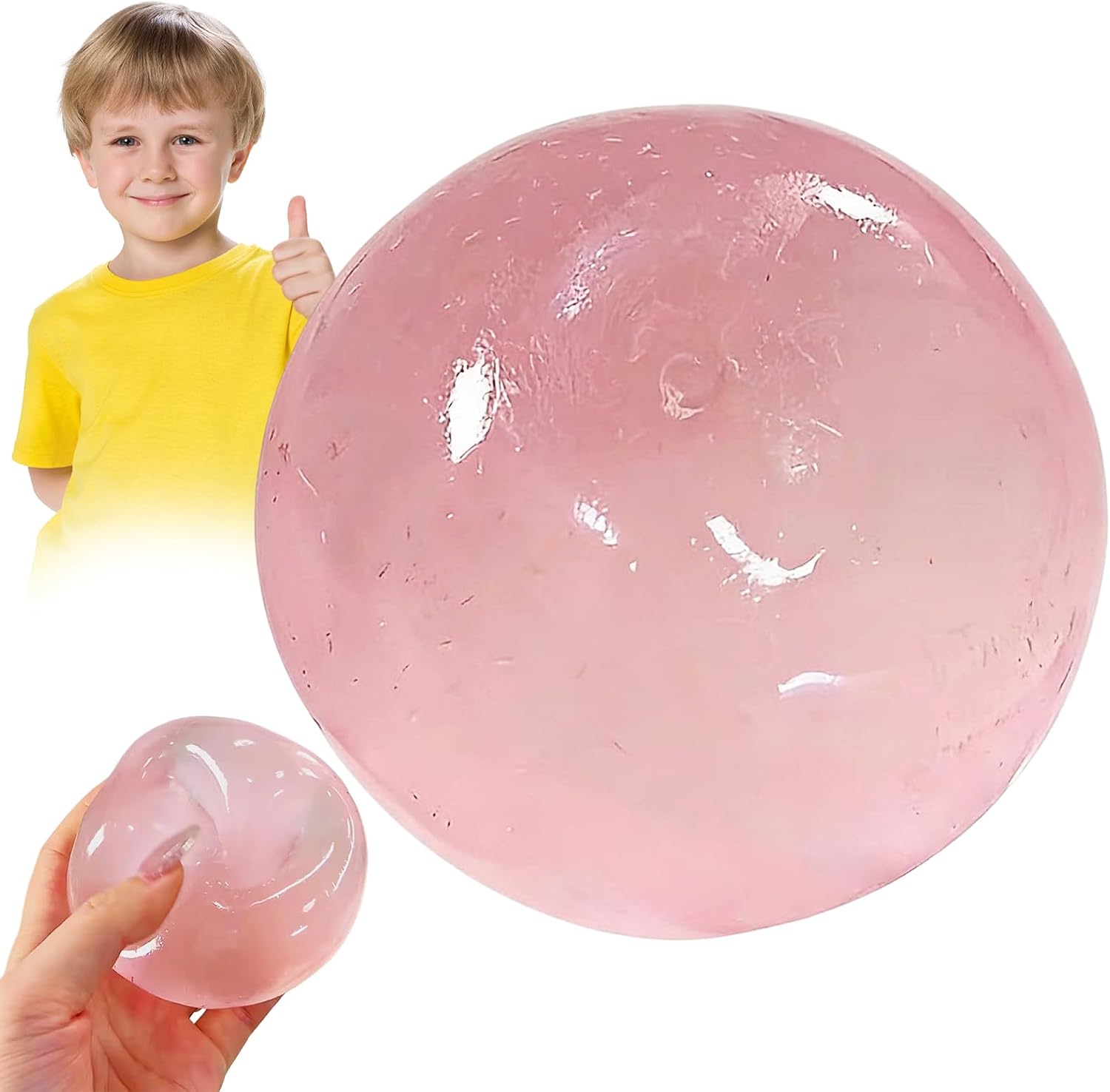 Coconut Oil Stresses Ball | 6cm Coconut Oil Squishies Jelly Ball | Slow Rising Sand Glutinous Stretchy Sensory Toys | Handmade Non-Sticky Reusable Squeeze Balls
