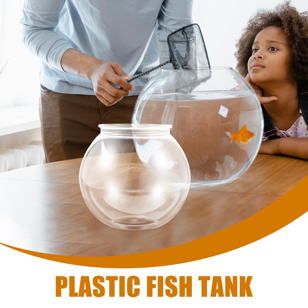 Balacoo Petit aquarium en plastique transparent pour poissons rouges