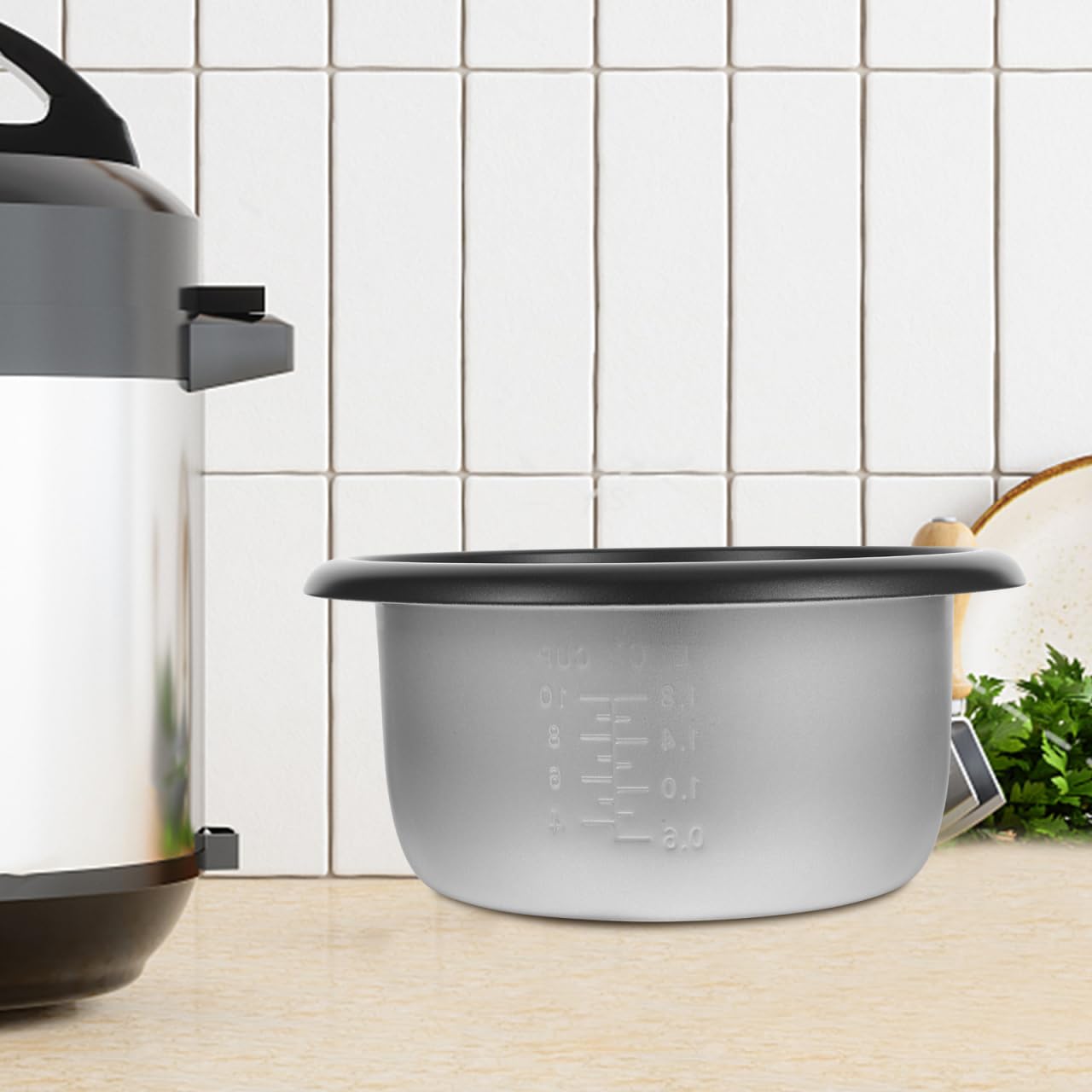 Abaodam Reiskocher Innentopf Antihaft Innenbehälter Kochgeschirr Mit Skala Für Präzises Kochen Robust Verschleißfest Passendes Zubehör Für Elektrokochgerät Praktischer Ersatz Für Küche