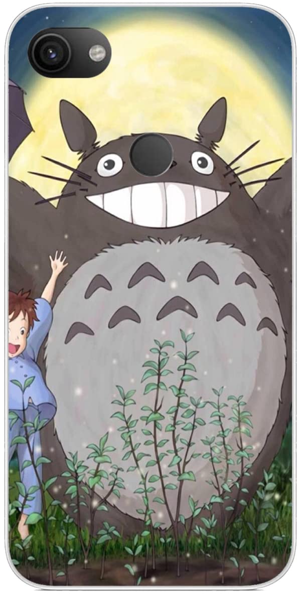 Compatible with Google Pixel 3A with Totoro 252 Clear Slim Soft Flexible TPU Phone Protective Cover Case