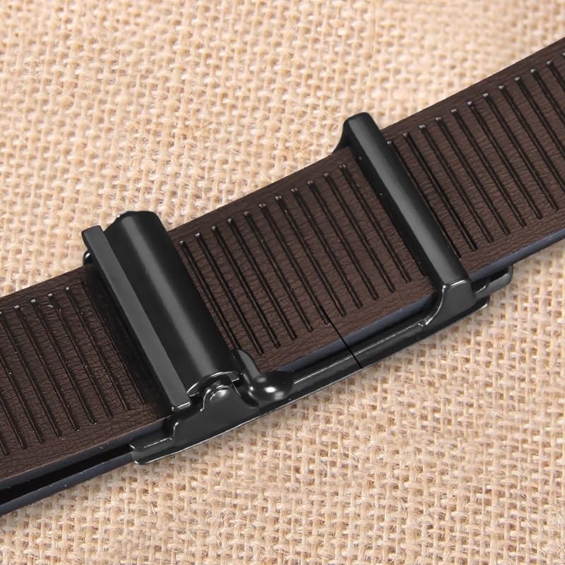 JSEIAJB Genuine Leather Belt Men's Toothless Automatic Buckle Business Cowhide Belt4