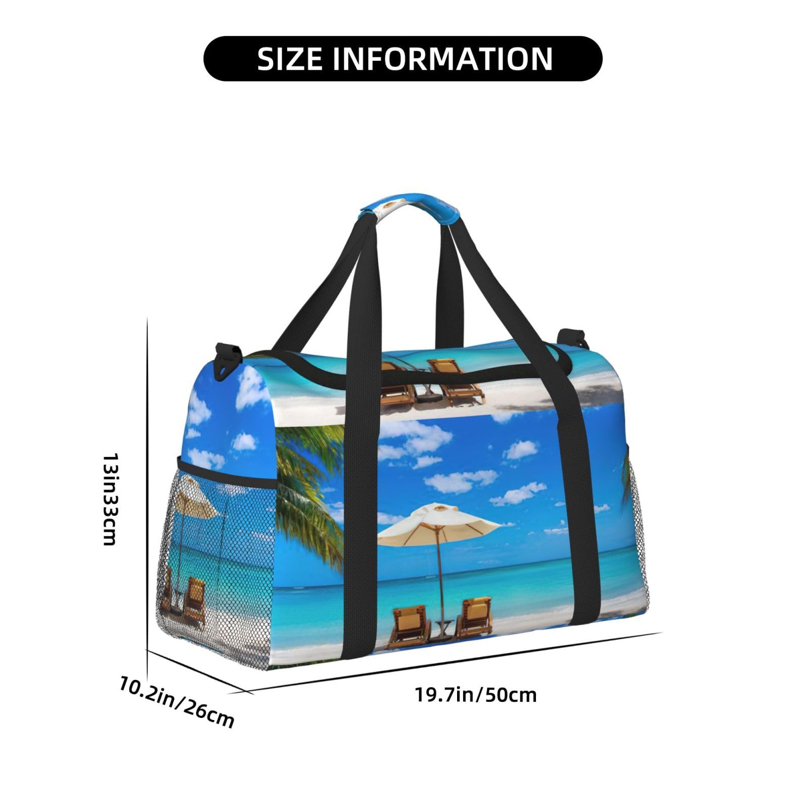 Bolsa de viaje con palmeras de playa, grande, plegable, impermeable, para la noche, playa, natación, piscina, deportes, gimnasio