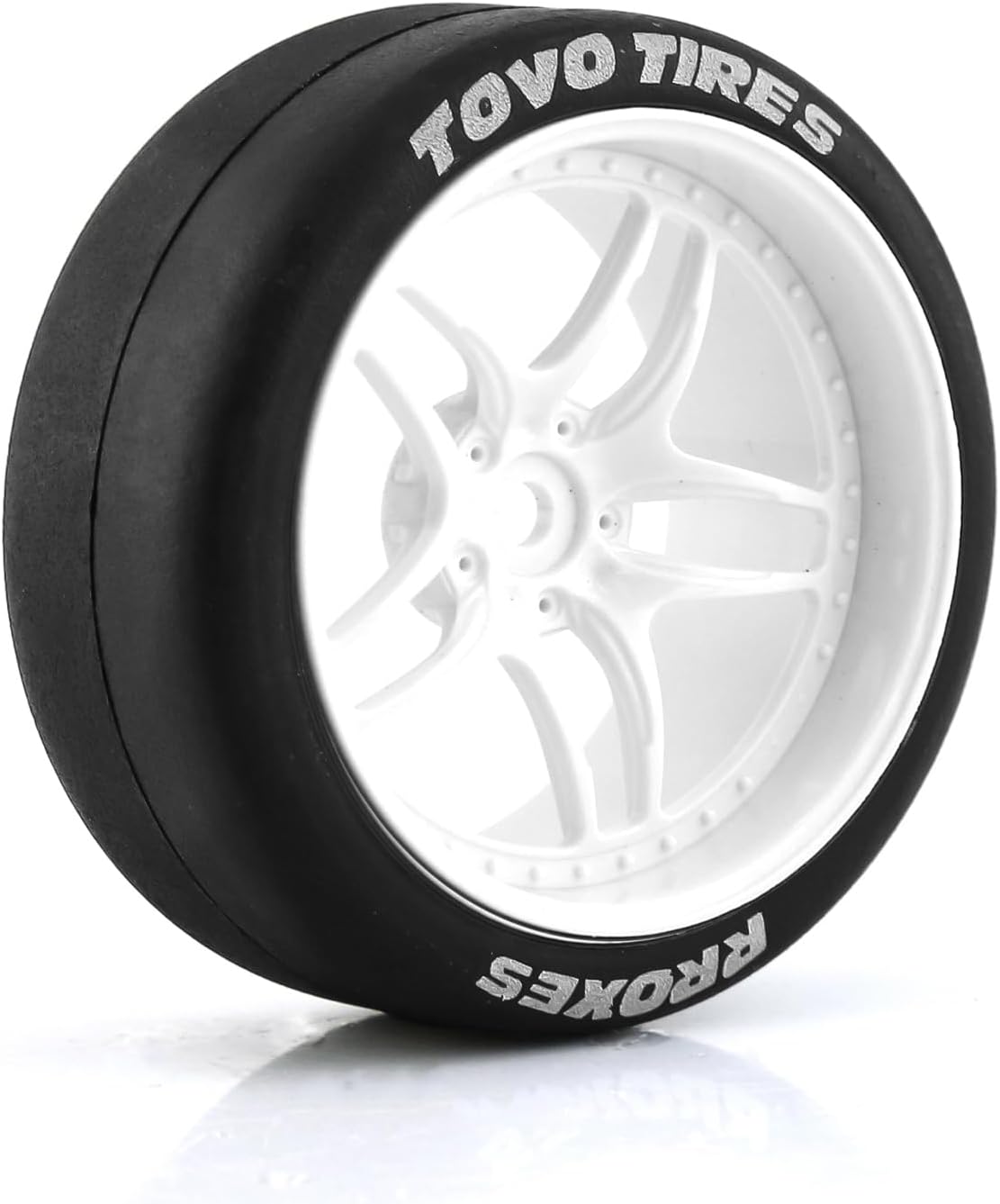 REDSPIDER 1:10 RC Drift Tires(4PCS) 12mm Hex RC Wheels and Tires Smooth Surface Rubber Tires Fit for 1/10 On-Road Drifting Car Traxxas HSP Tamiya HPI Kyosho (White)