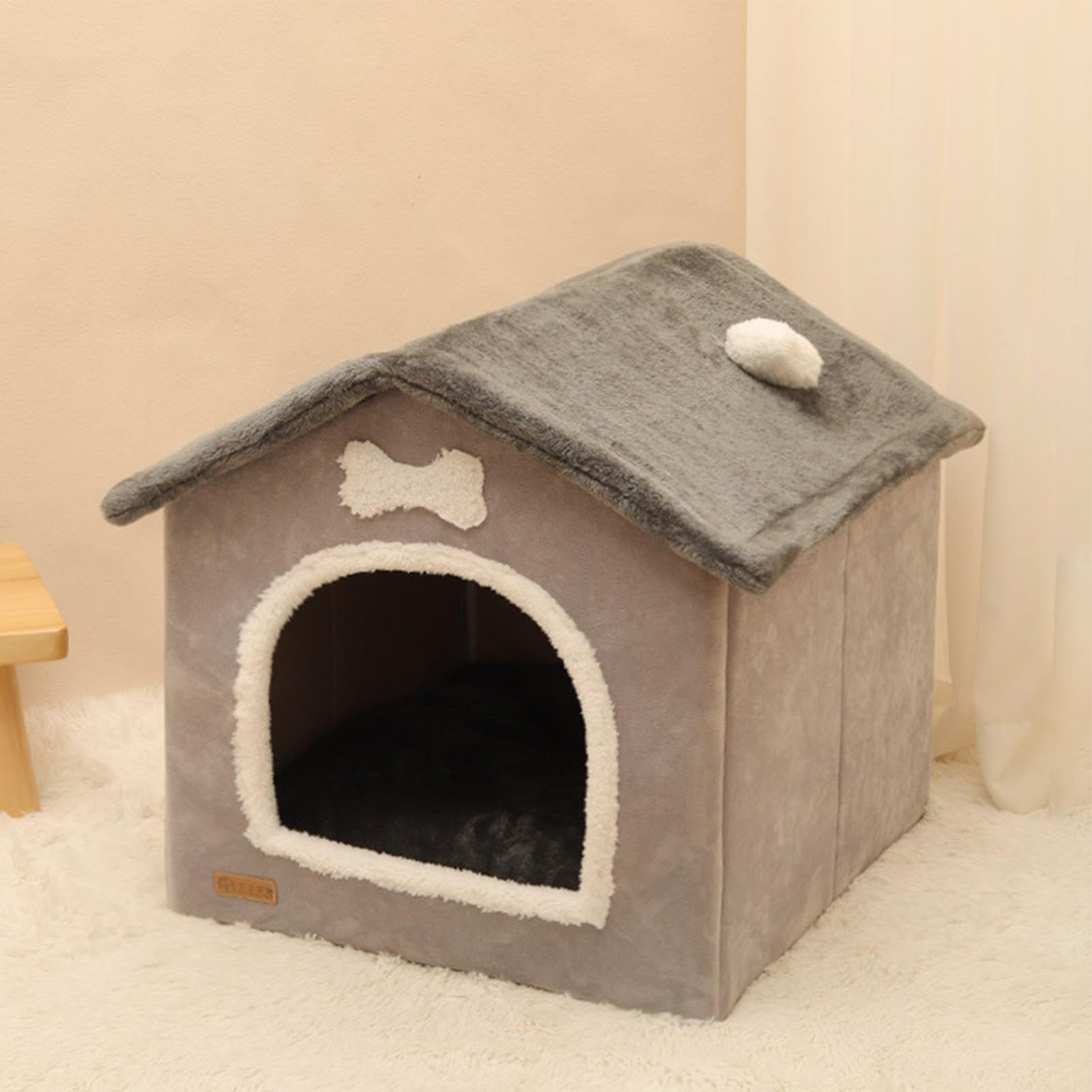 Cuccia pieghevole per cani – Cuccia pieghevole chiusa, cuccia per cani di piccola taglia | Cani e gatti e grandi, caldo invernale, cuccioli, prodotti per divano | Cuccia per gatti in peluche con cuscino rimovibile adatto per cani e gatti di piccola e medi