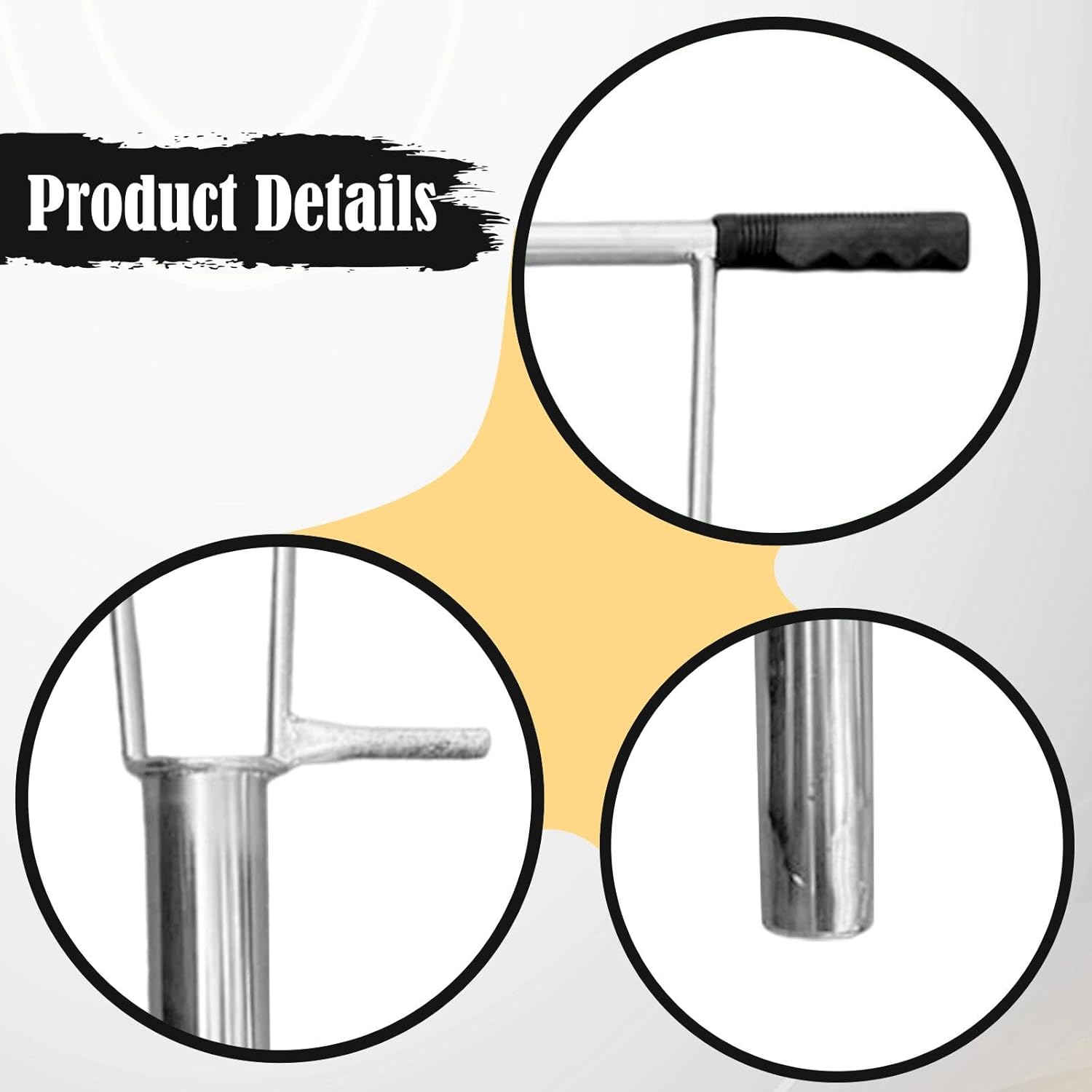 Pole Hole Digger with Handle Manual Heavy Duty Digging Tool Bamboo Planting Digger for Plugging Patio Cultivating Yard Garden