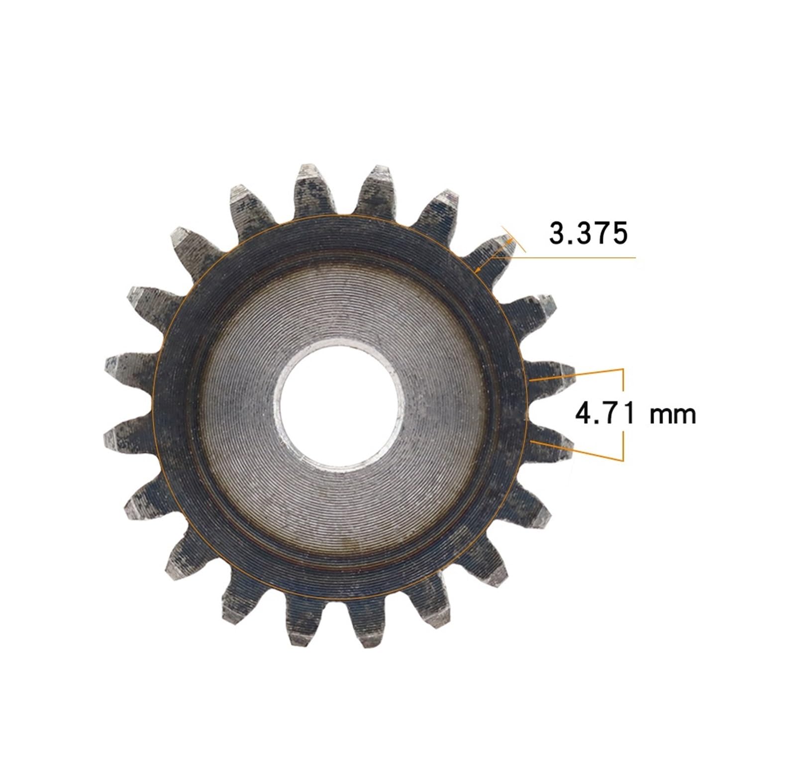 Engrenage hélicoïdal industriel Pignons 1.5M-12T/13T/14T/15T/16T/17T/18T/19T/20T/21T/22T, engrenage cylindrique en acier au carbone, dents à haute fréquence(1.5M13T - Bore 8 mm)