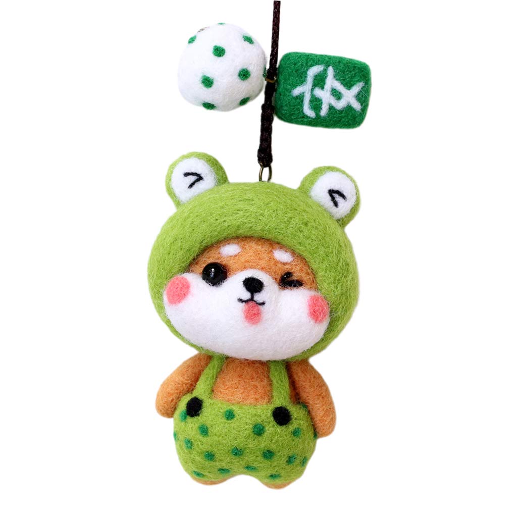 SKKWJEGE DIY Lovely Animal Needle Felting Kit for Beginners Kids Frog Shiba Inu