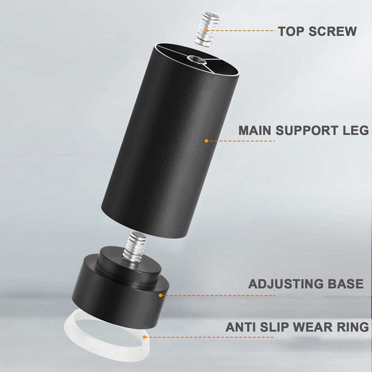 Metal Furniture Legs,4Pcs,Adjustable Legs,Aluminum Replacement Legs,Round Support Legs,Coffee Legs,TV cabinets,desks,Design Furniture Legs,Black-8cm/3in