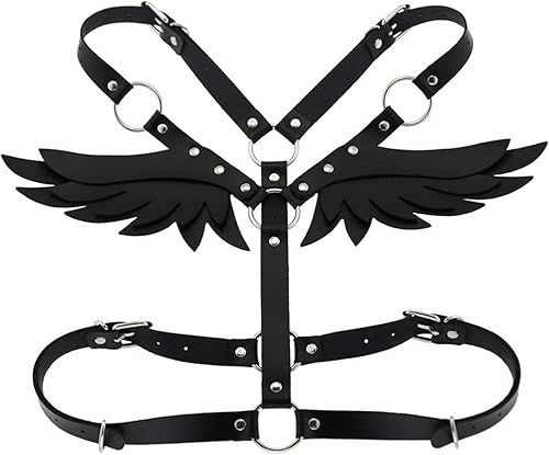 Miniatura 5 de Arnés de cuerpo de ala de ángel punk, cinturón de cadena de vientre, accesorios de joyería rave, traje de Halloween