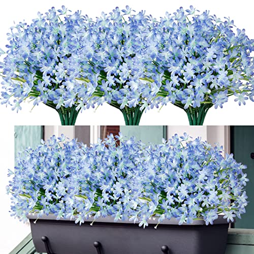 8 Bundles Artificial Daffodils Flowers Outdoor Artificial Flowers UV Resistant Fake Flowers Faux Flowers Shrubs for Indoor Outside Garden Porch Window Box Home Office Wedding Decor image 1
