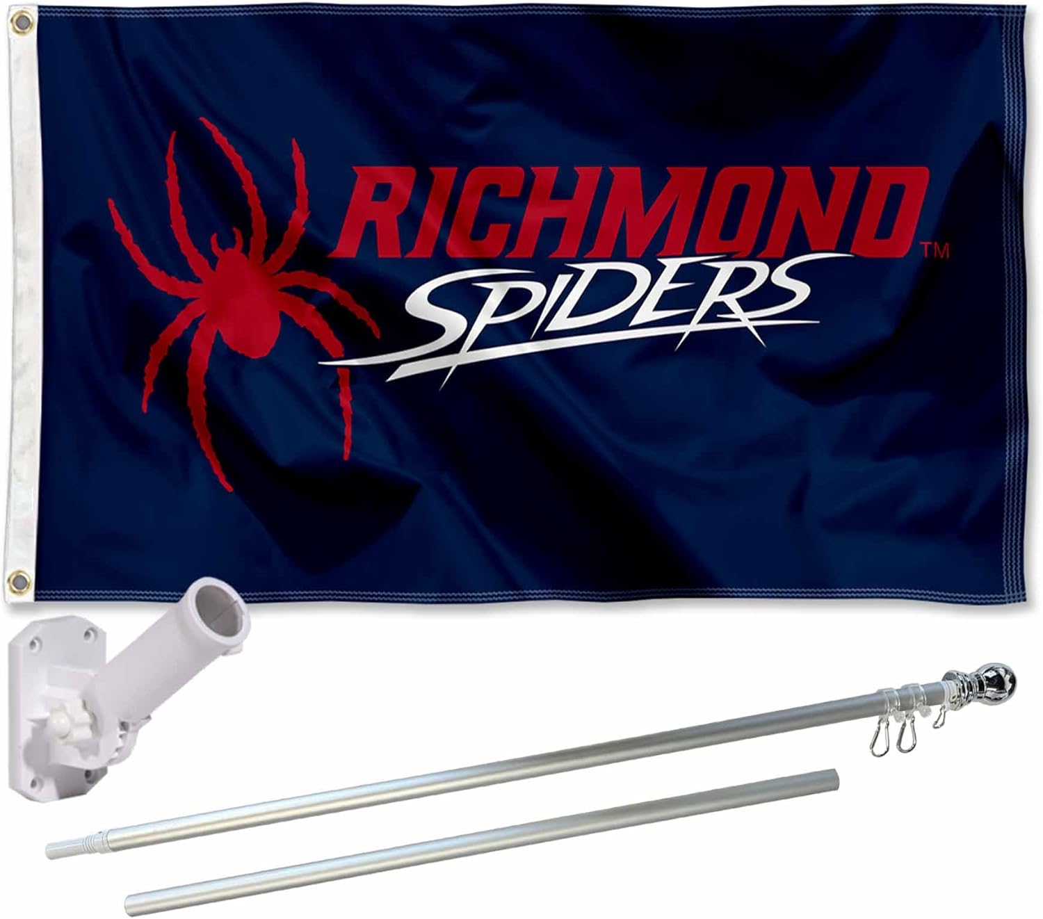 Richmond Spiders New Logo Flag and Pole Bracket Mount Bundle