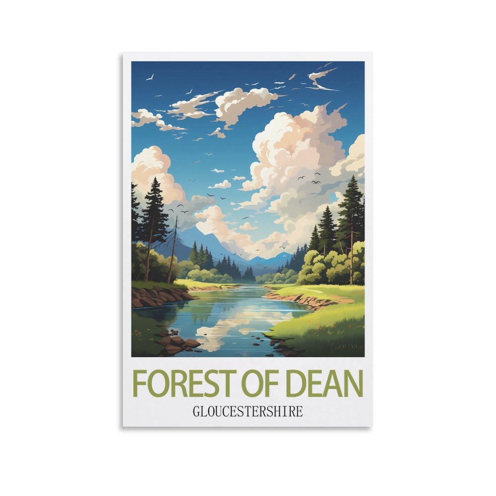 Vintage Metal Tin Sign Forest of Dean Gloucestershire Tin Sign Retro Wall Art Poster for Home Man Cave, Cafe Bar Wall Decor 15x30cm
