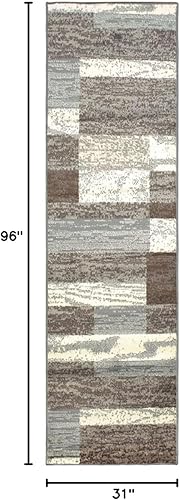 Miniatura 2 de Superior - Alfombra de pasillo geométrica, reverso de yute, para dormitorio, oficina, sala de estar, entrada, suelos de madera dura, colección