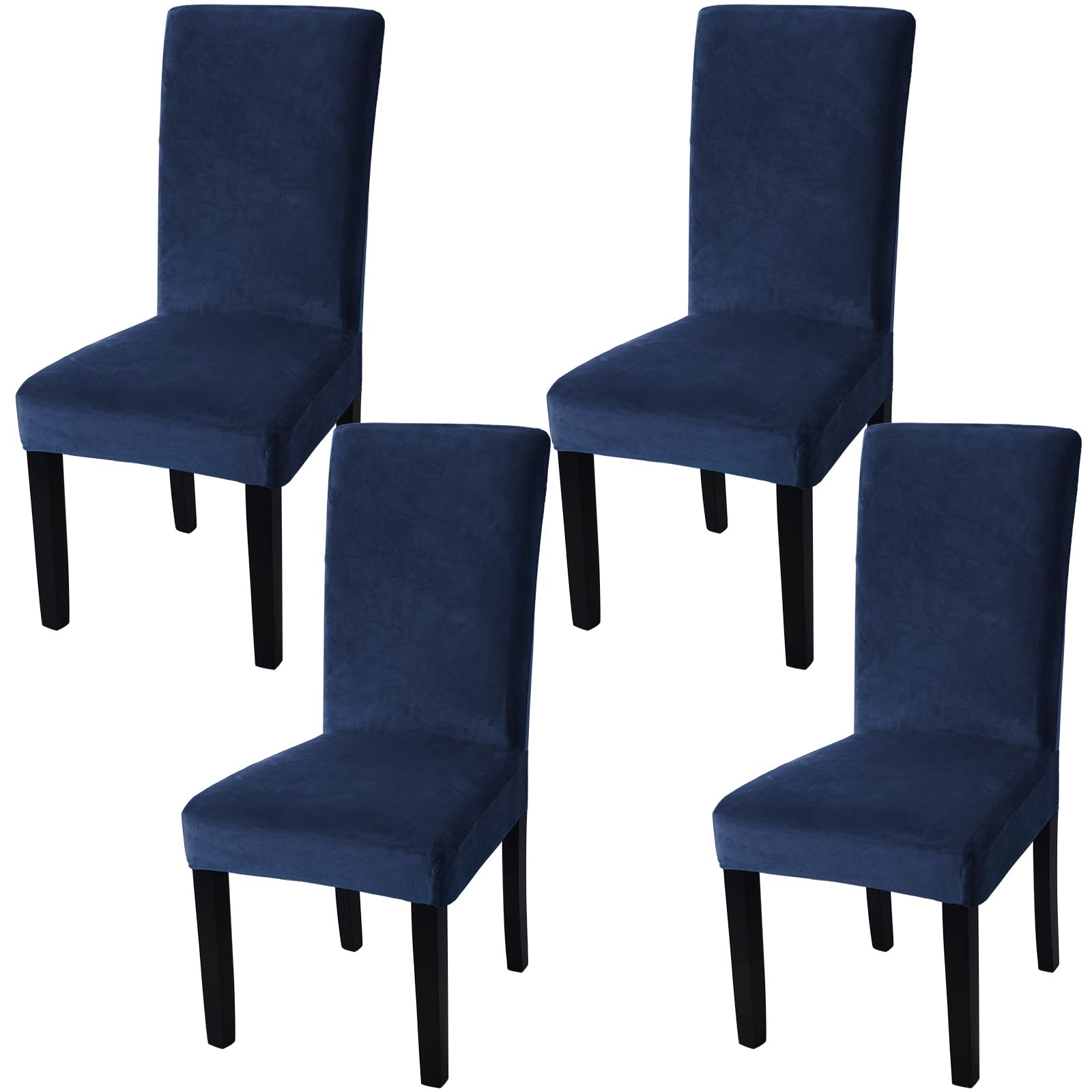 Fuloon Velvet Dining Chair Slipcovers Stretch Chair Covers Durable Dining Chair Soft Plush Cover Removable Seat Slipcover Set of 4 โ image 1