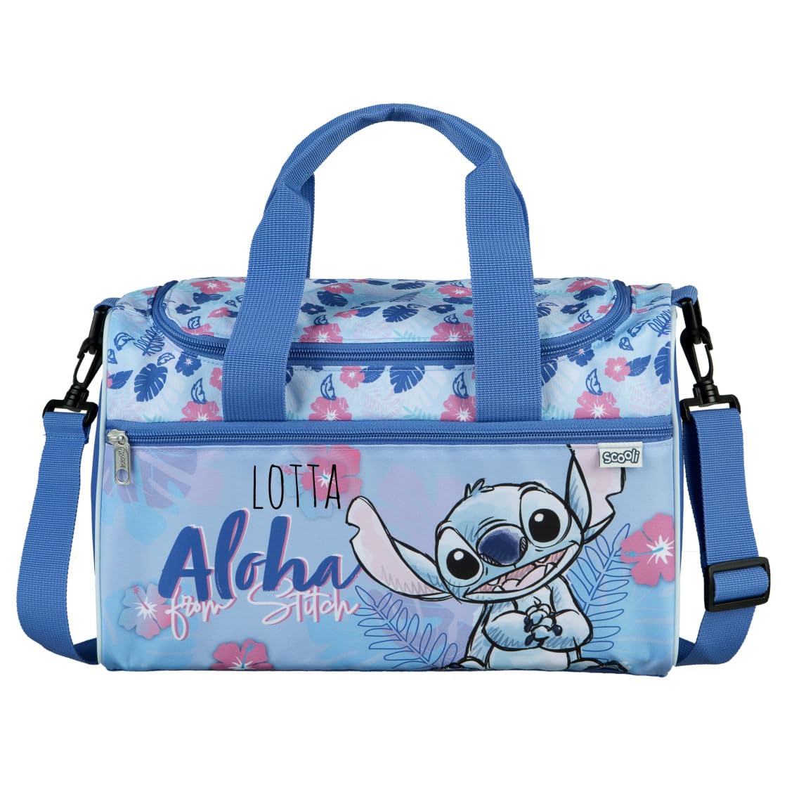 Undercover Borsa da sport per bambini Disney Stitch - Personalizzata con nome - Piccolo borsone da viaggio Weekender per ragazza