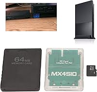 Vista 5 de Diyeeni Adaptador de lector de tarjetas PS2, adaptador de tarjeta de memoria MX4SIO SIO2SD, con tarjeta de memoria 64G y tarjeta de juego FMCB de 64