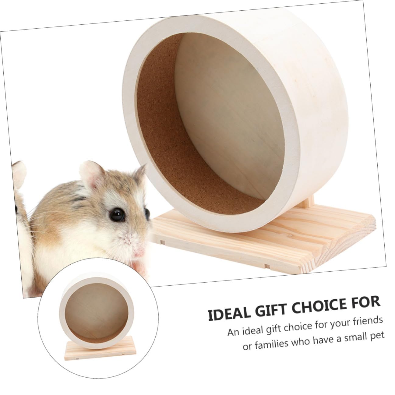Leises Holz hamsterrad mit Stabilem Ständer Geräuscharmes Laufrad für Meerschweinchen Chinchilla und Zwerghamster Kleines Kleintier sportspielzeug für Gesunde Bewegung und