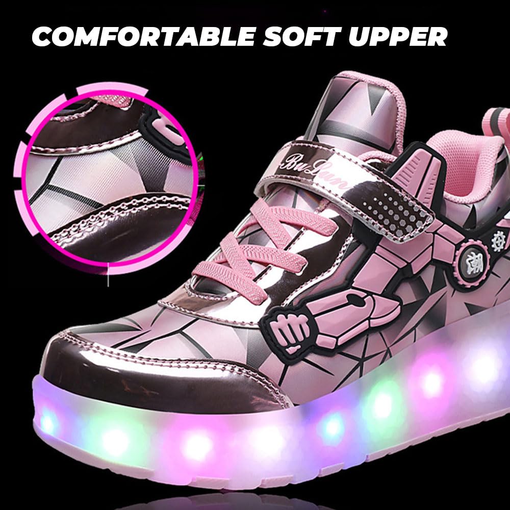 ENEN Zapatos con Ruedas, Zapatillas con Dos Ruedas para Niños y Niña Zapatillas con Ruedas Skateboarding Zapatos Bambas (2 Ruedas 27-43 EU)