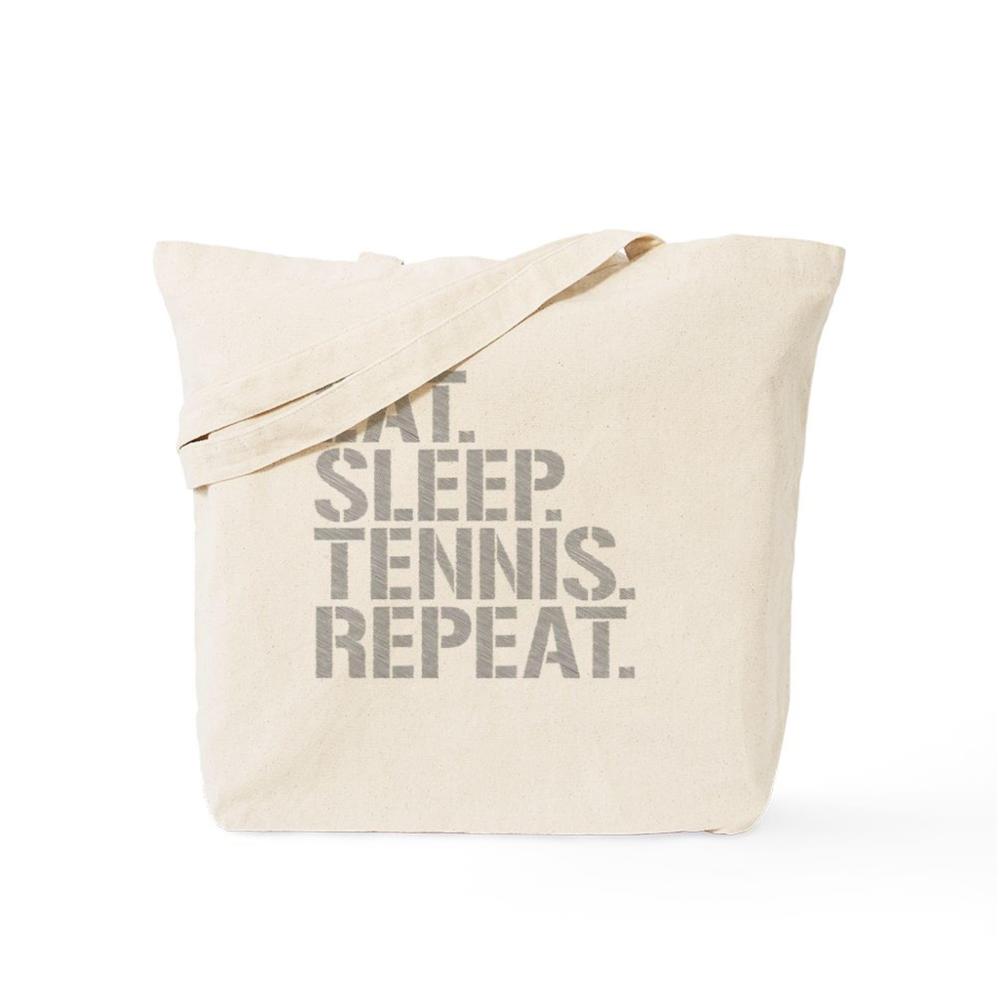 CafePress Eat Sleep Tennis Repeat Tote Bag Natural Canvas Tote Bag, Reusable Shopping Bag