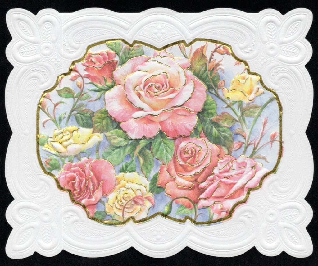 Set of 3 - Butterflies Floral Harmony Decorative Notecards by Carol Wilson Spring Meadow Boxed Portfolio. 10 embossed 4x5 Die-Cut Notecards and Matching Envelopes in Decorative Gift Box Magnetic Flap. NCP2439
