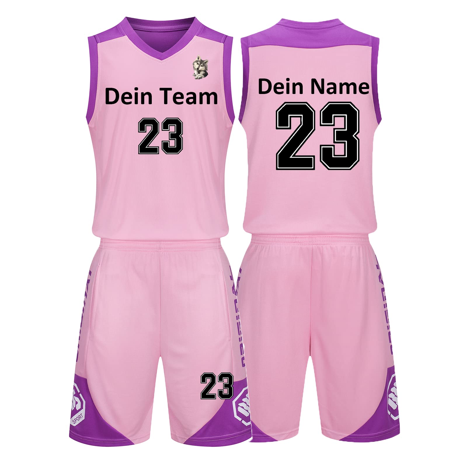 Benutzerdefiniert Basketball Trikot Kinder Herren Set mit Namen Nummer Team Logo 2-Piece Basketball Jersey Shirt & Short