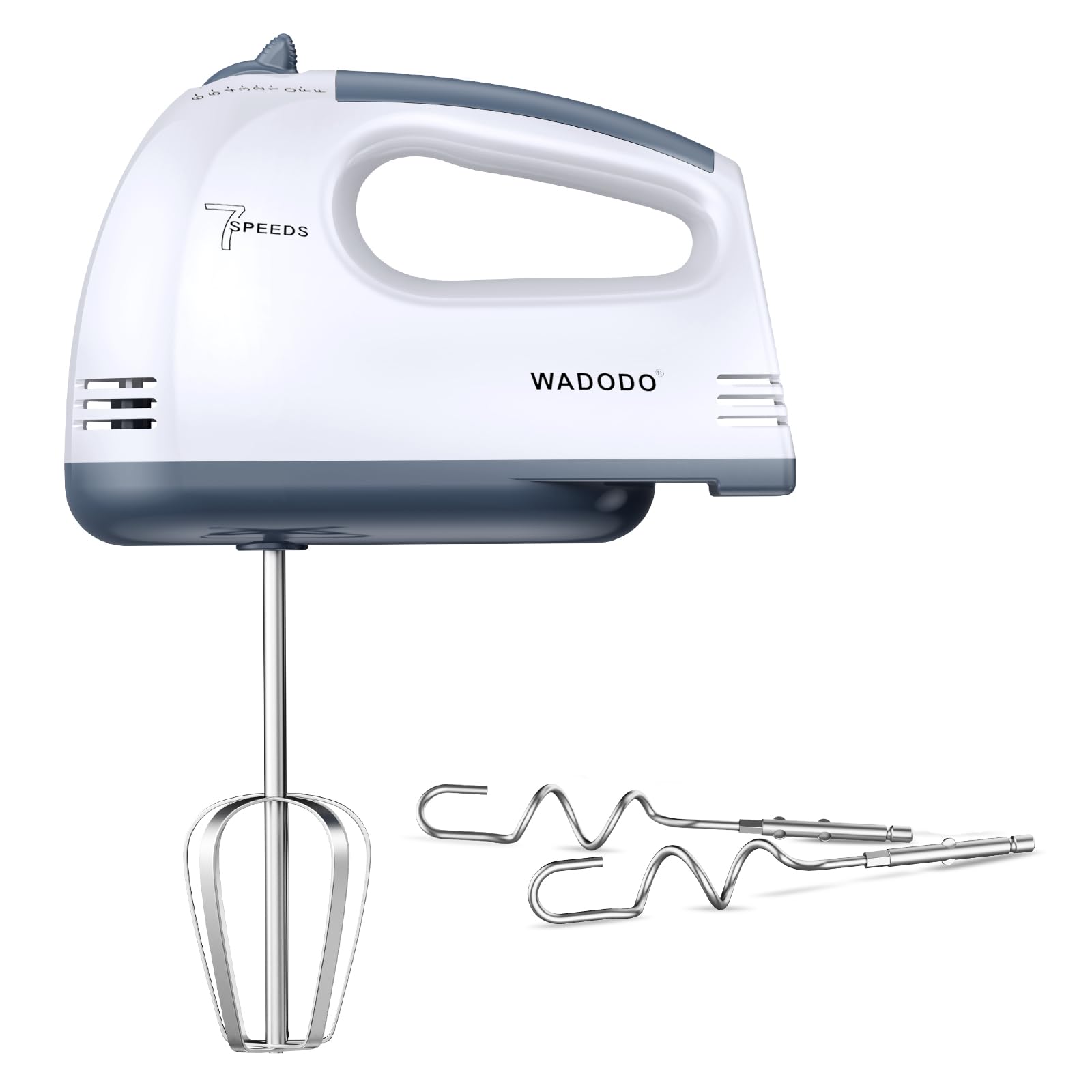 WADODO Electric Hand Mixer 7-Speed Kitchen Mixer Small Food Mixer with Stainless Steel Accessories for Baking Cakes Cookies