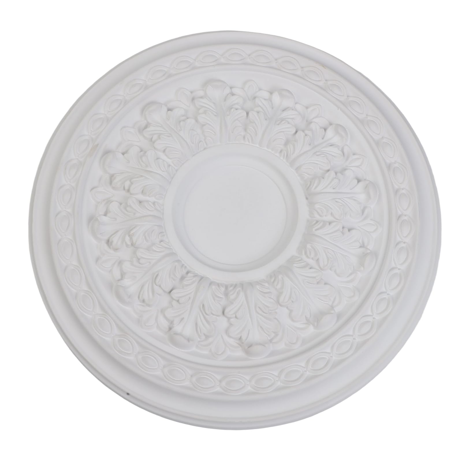 Roseta de estuco para techo, de poliuretano, redonda, 26 cm/35 cm, color blanco, decorativo para el techo (35 cm)