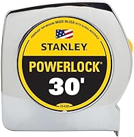 Vista 14 de Stanley 33425 Powerlock II Cinta Métrica de Retorno Automático, 1 pulgada x 25 pies, Cromo/Amarillo