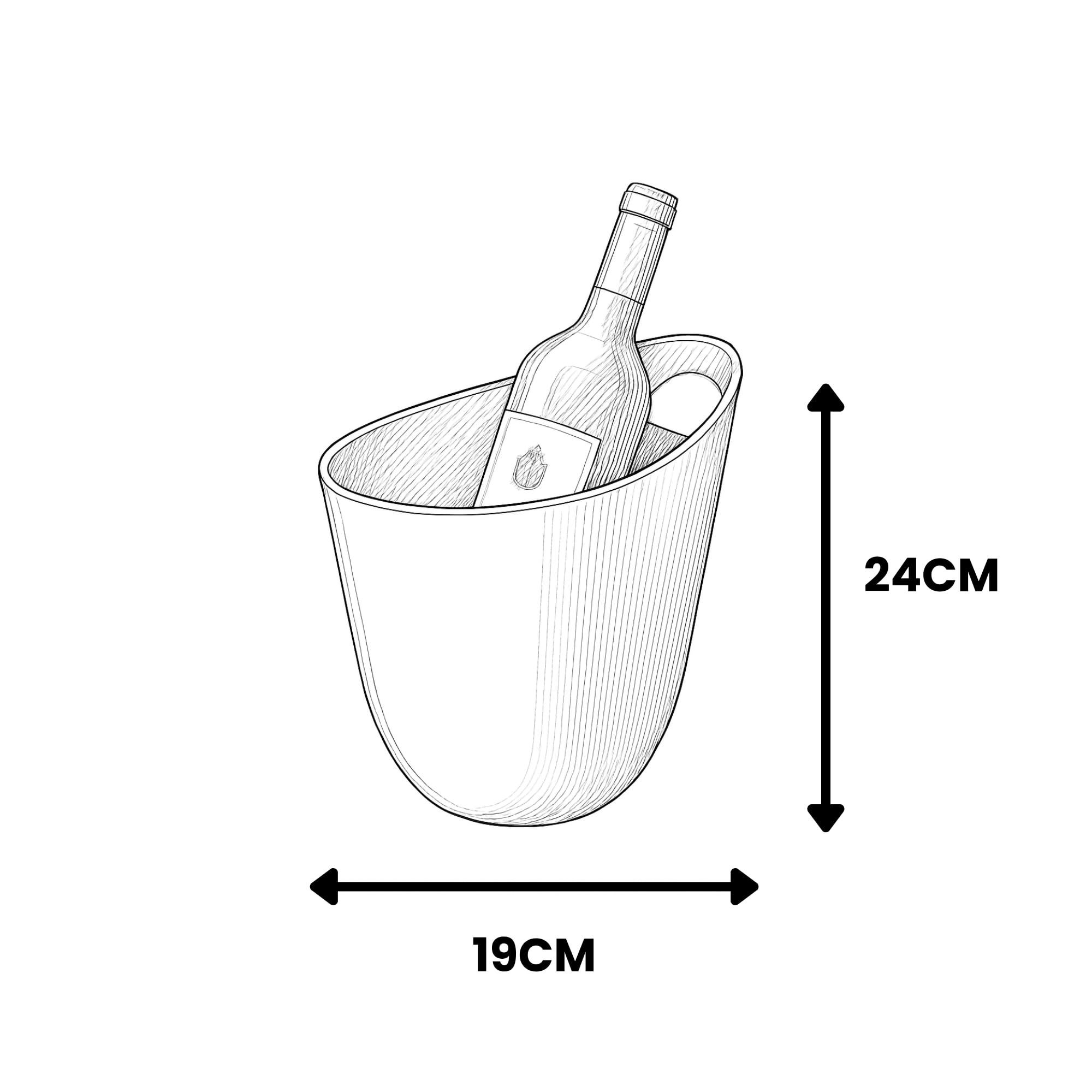 Vaschetta per ghiaccio, refrigeratore per bottiglie di vino, champagne, secchio refrigeratore (Confezione da 2)