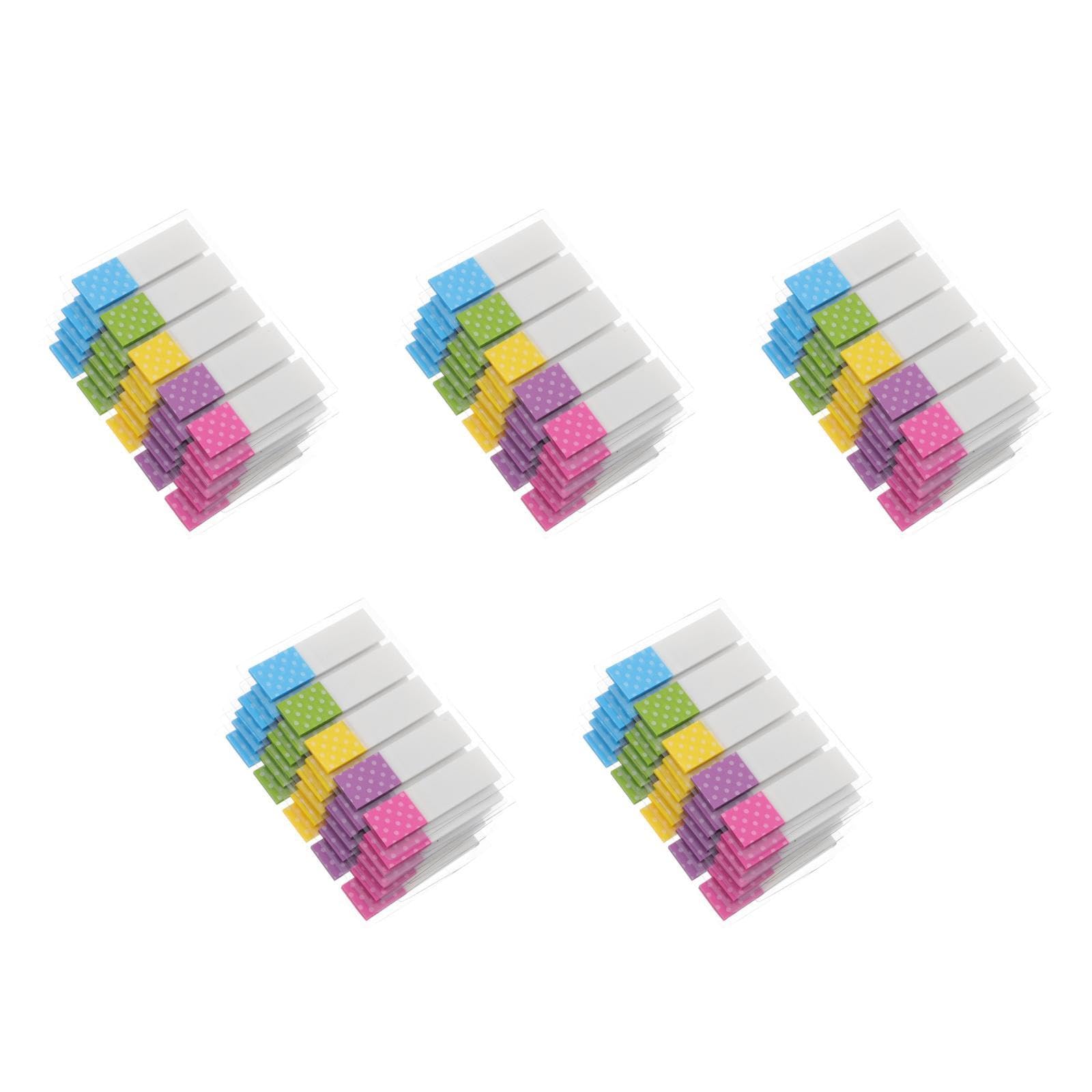 OSALADI 5 Series Etiqueta De Índice Pestañas Fluorescente Notas Pegajoso Almohadillas Transparentes Etiquetas De Marcadores De Página De Translúcido La Mascota 6 Paquetes X 5