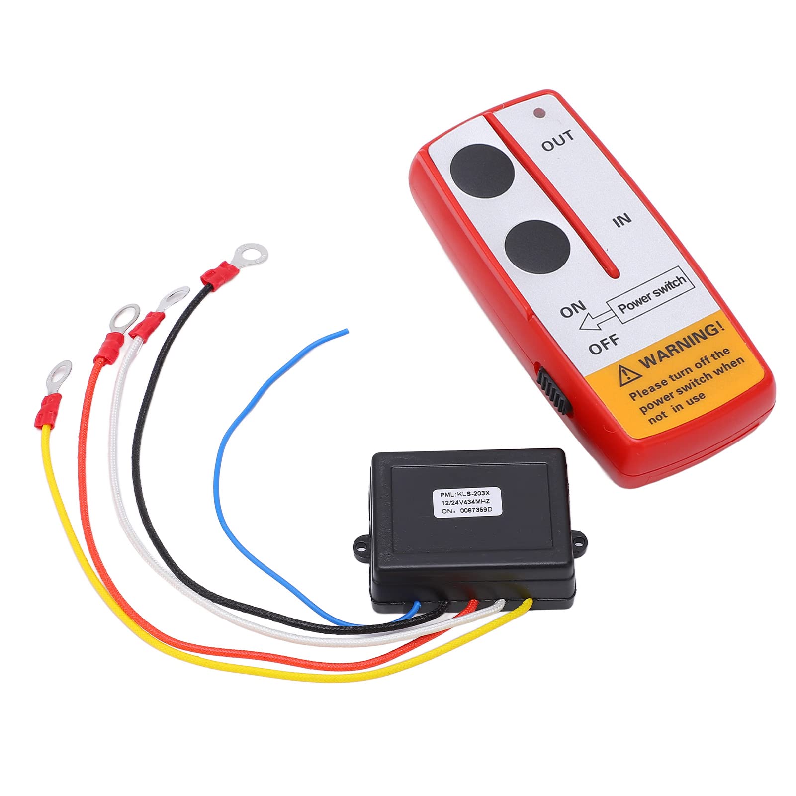 Kit Telecomando Wireless per Verricello, Portata 75 Piedi, Universale 12V/24V, con Ricevitore, per CamionATV SUV (rosso)
